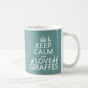 Keep Calm and Love Giraffes (any colour) Coffee Mug