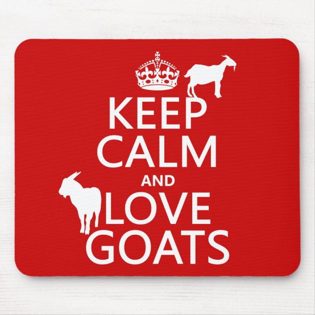 Keep Calm and Love Goats Mouse Mat (Front)
