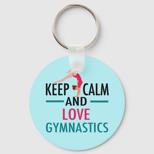 Keep Calm and Love Gymnastics Key Ring (Front)