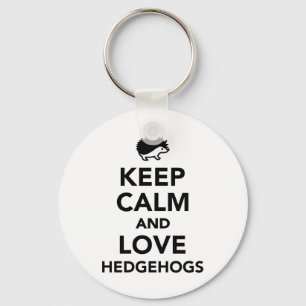 Keep calm and love hedgehogs key ring