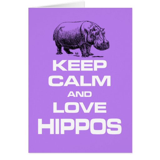 Image of Keep Calm and Love Hippos Hippotamus Fun Design