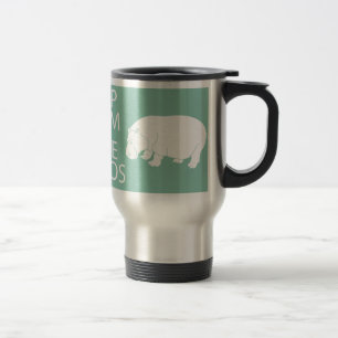 Keep Calm and Love Hippos Print Hippopotamus Travel Mug