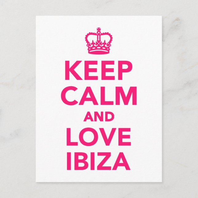 Keep calm and love Ibiza Postcard (Front)