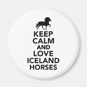 Keep calm and love Iceland horses Magnet