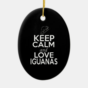 Keep calm and love Iguanas Ceramic Tree Decoration