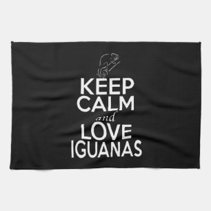 Keep calm and love Iguanas Tea Towel