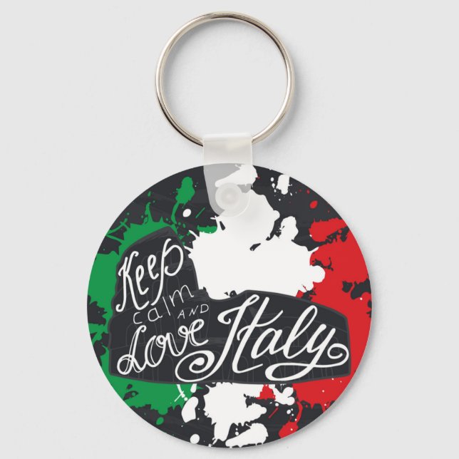 Keep Calm and Love Italy Key Ring (Front)