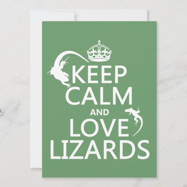 Keep Calm and Love Lizards - all colours Invitation (Front)