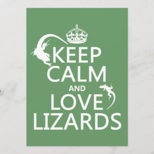 Keep Calm and Love Lizards - all colours Invitation