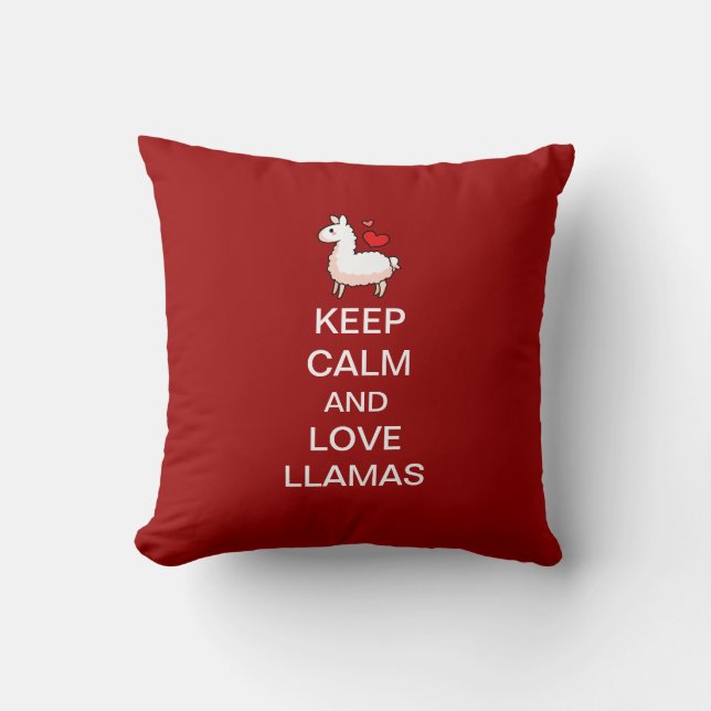 Keep Calm and Love Llamas Cushion (Front)