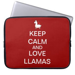 Keep Calm and Love Llamas Laptop Sleeve