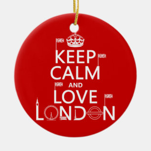 Keep Calm and Love London Ceramic Tree Decoration