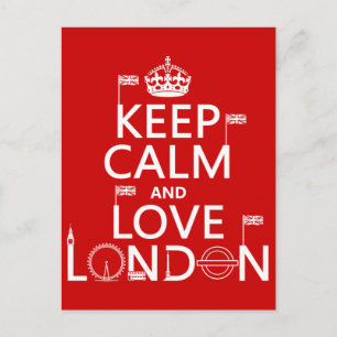 Keep Calm and Love London Postcard
