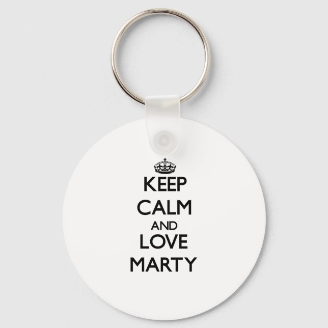 Keep Calm and Love Marty Key Ring (Front)