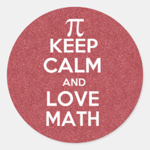 Keep Calm and Love Math Classic Round Sticker