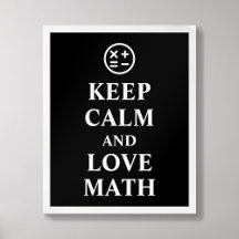Keep Calm and Love Math Symbols Typography Poster