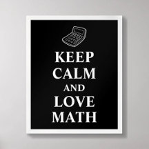 Keep Calm and Love Math Typography Poster