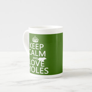 Keep Calm and Love Moles (any background colour) Bone China Mug