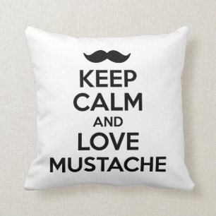 Keep Calm and Love Mustache Cushion