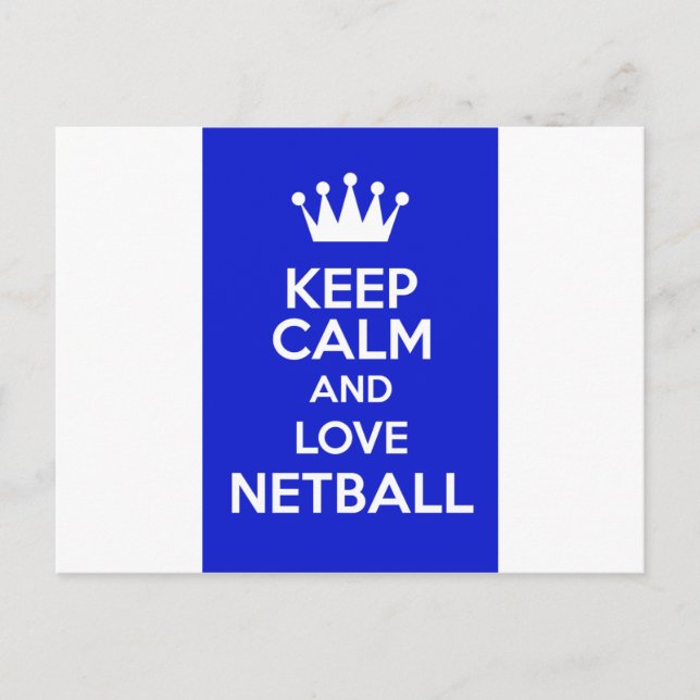 Keep Calm And Love Netball Postcard (Front)