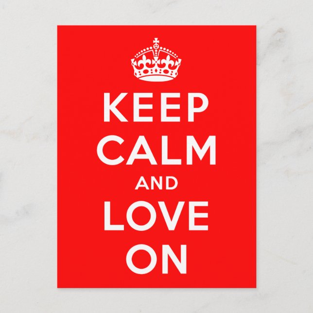 Keep Calm and Love On Postcard (Front)