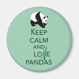 Keep Calm and Love Pandas Gift Art Print Magnet