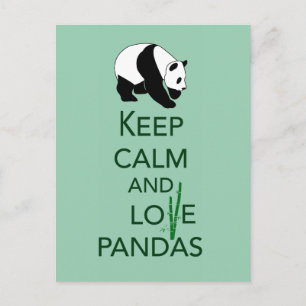 Keep Calm and Love Pandas Gift Art Print Postcard