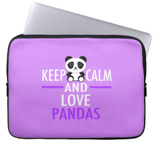 Keep Calm and Love Pandas Laptop Sleeve