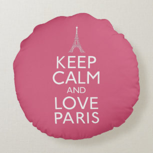 Keep Calm and Love Paris Round Cushion
