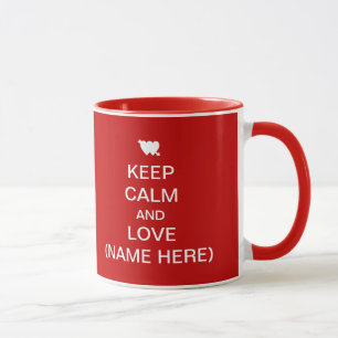 Keep Calm and Love Personalised Valentine Mug