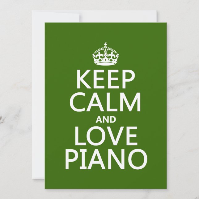Keep Calm and Love Piano (any background colour) Invitation