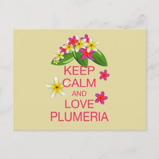 Keep Calm and Love Plumeria Fine Art Design Postcard