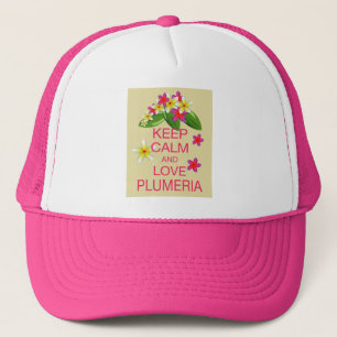 Keep Calm and Love Plumeria Fine Art Design Trucker Hat