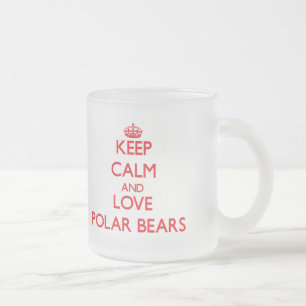 Keep calm and love Polar Bears Frosted Glass Coffee Mug