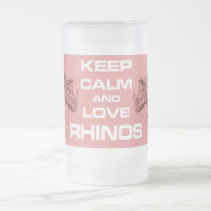 Keep Calm and Love Rhinos Rhinoceros Design Mug