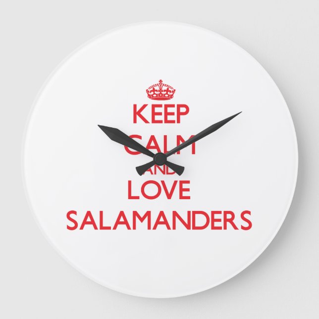 Keep calm and love Salamanders Large Clock (Front)
