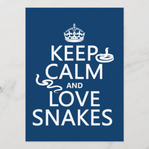 Keep Calm and Love Snakes (all colours) Invitation