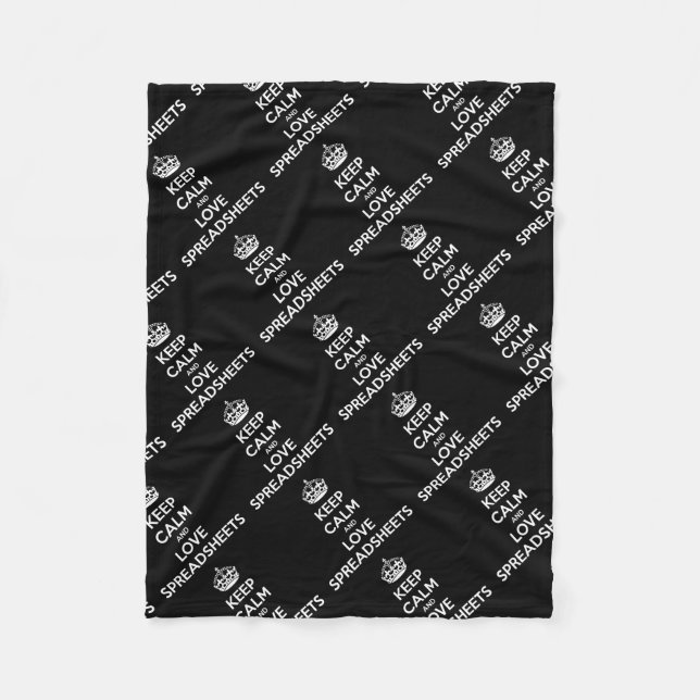 KEEP CALM AND LOVE SPREADSHEETS FLEECE BLANKET (Front)