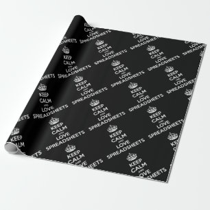 KEEP CALM AND LOVE SPREADSHEETS WRAPPING PAPER