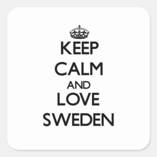 Keep Calm and Love Sweden Square Sticker