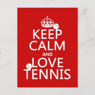 Keep Calm and Love Tennis Postcard