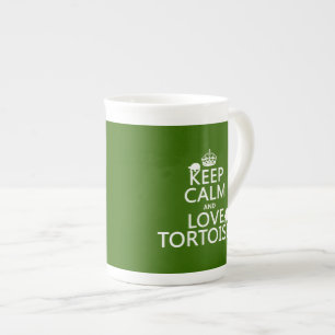 Keep Calm and Love Tortoises (any colour) Bone China Mug