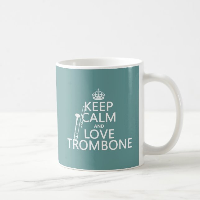 Keep Calm and Love Trombone (any background Coffee Mug (Right)