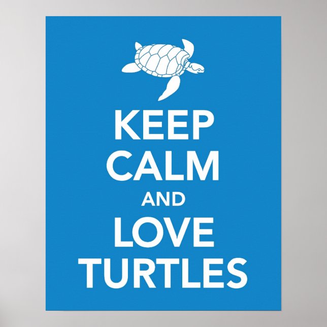 Keep Calm and Love Turtles print or poster (Front)