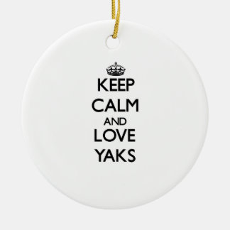 Keep calm and Love Yaks Ceramic Tree Decoration