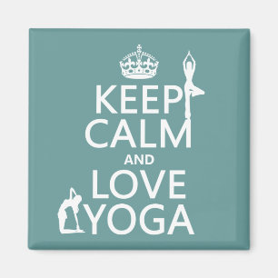 Keep Calm and Love Yoga (customisable colours) Magnet