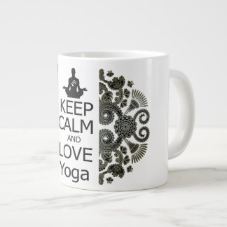 KEEP CALM AND LOVE Yoga Large Coffee Mug