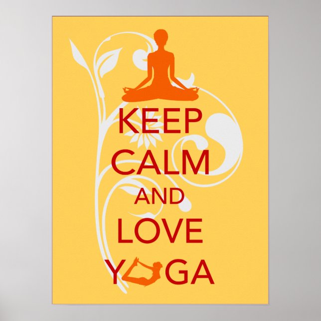 Keep Calm and Love Yoga unique art print poster (Front)