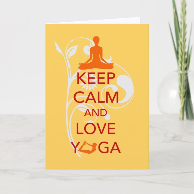 Keep Calm and Love Yoga - unique fun design Card (Front)