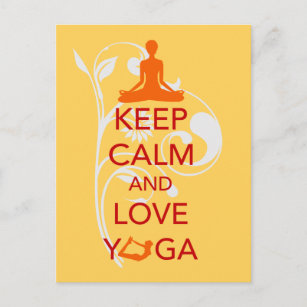 Keep Calm and Love Yoga - unique fun design Postcard